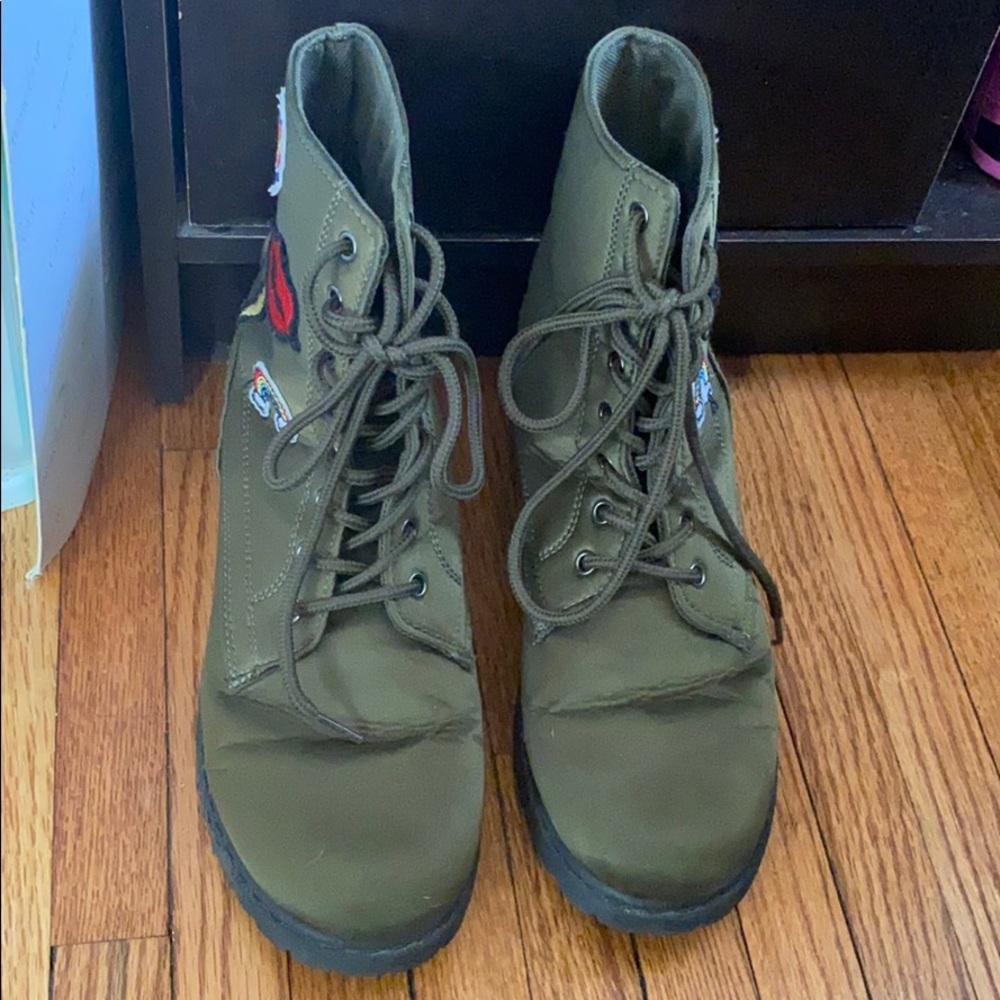 Dark Green Combat Boots